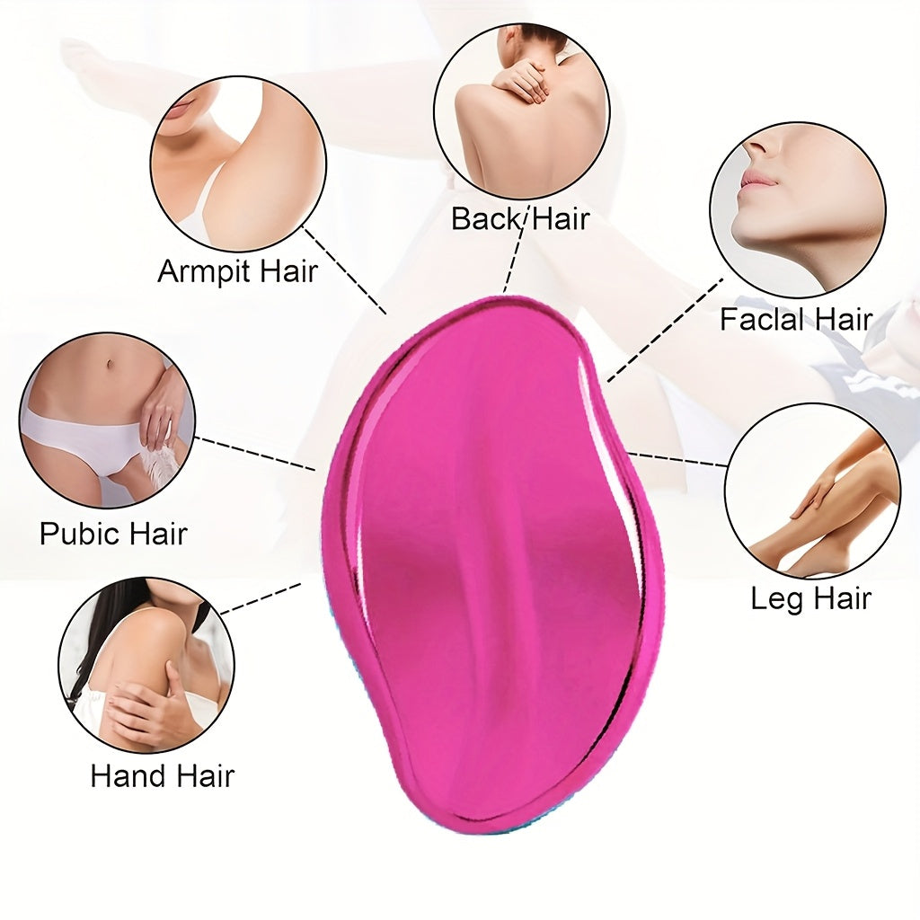 2 PCS Set of Shiny Rose Red Electroplated Bristle Exfoliating Epilator Gloves with Pattern - Unisex, Painless Exfoliation for Smooth Back, Arms, and Legs, Reusable and Waterproof Hair Removal Tool