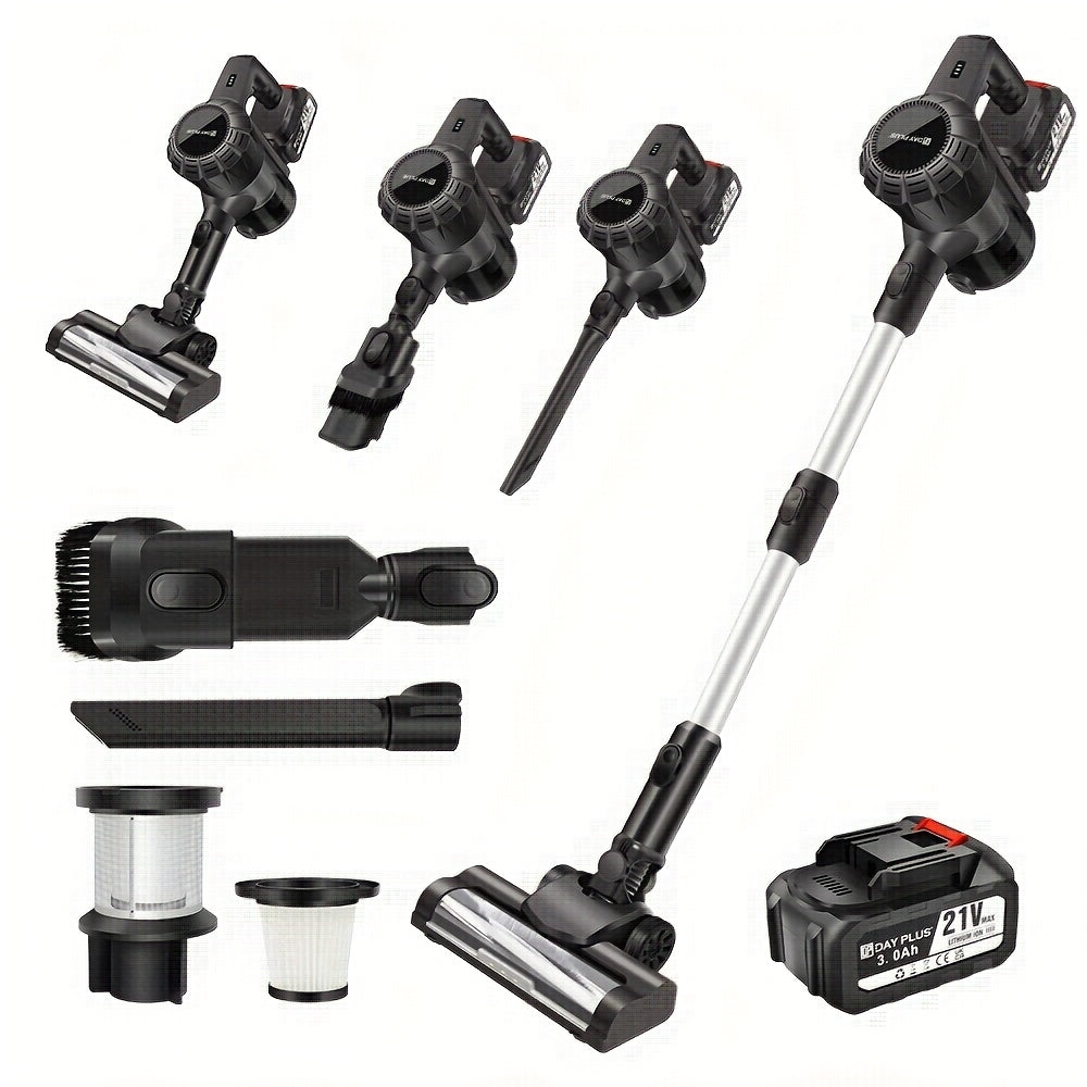 NEW Cordless Vacuum Cleaner, Wall Hanging Stick Vacuum Cleaner 15KPA Pet Vacuum Cleaner With Tangle-Free Brush, 3000mAh Battery, Up To 65 Mins Runtime, For All Hardwood Floors Carpet Pet Hair, Ideal For Home & Car Use