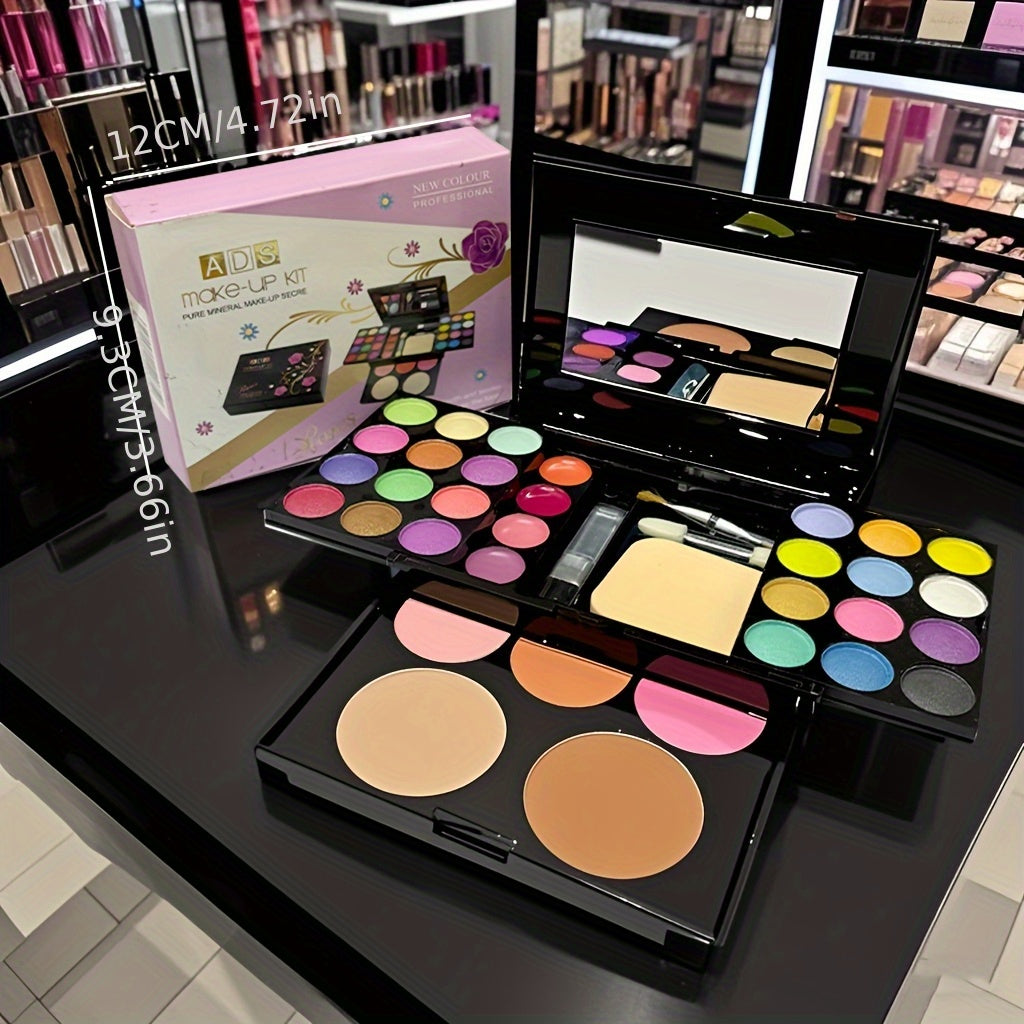 Multifunctional Makeup Palette - 24 Eyeshadows + 3 Blushes + 2 Contour Powders + 4 Lip Glosses + Brush | Compact And Portable Set | Waterproof And Natural End