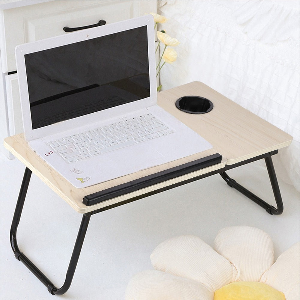 Laptop Desk Laptop Bed Table with Foldable Legs and Cup Slot, Reading Holder Notebook Stand with Adjustable Height Angle, Laptop Bed Tray for Bed Sofa Breakfast Work Study Reading