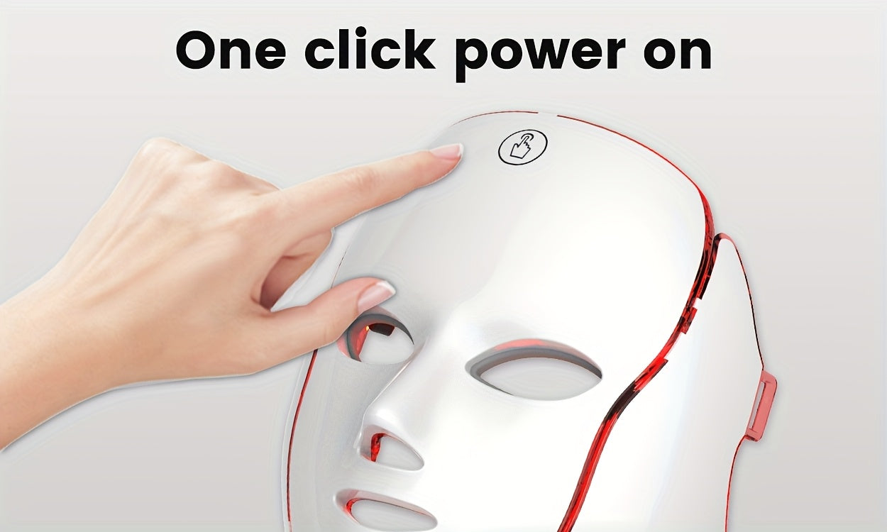 7-Color Multifunctional Portable Facial and Neck Mask Machine | USB Charging, 600mAh Rechargeable Battery, Touch Screen, Wireless, Reusable, Suitable for Both Men and Women, Ideal for Home and Salon Use, Perfect Valentine'S D