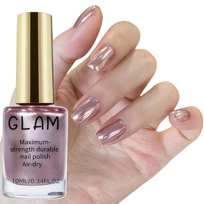 CLAM Premium Rose Golden Nail Polish - Quick-drying Natural Nail Art with Long-lasting Shine, Nail Strengthener for All Hands and Feet, Salon-quality Nail Design, Enhances Nail Toughness, Nail Art Supplies, Nail Technician Ac
