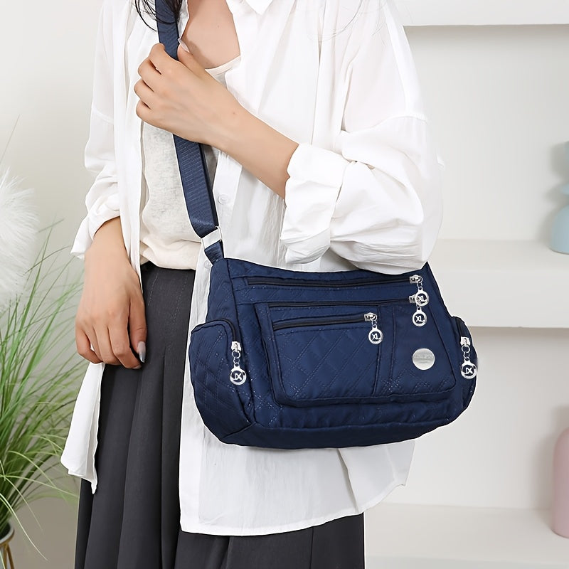 3 Colors New Large Square Women's Crossbody Bag, Stylish Shoulder Bag Made of Oxford Fabric, Versatile And Fashionable [Zipper Pull Direction Random] Women Apparel Accessories