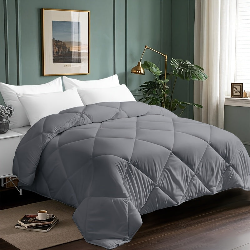 Tog 2.5 | 7.5 | 13.5 Grey All-Weather Diamond Patterned Duvet Quilt Comforter | All-Weather Airy Lightweight Cozy Bedding for Home And Hotel