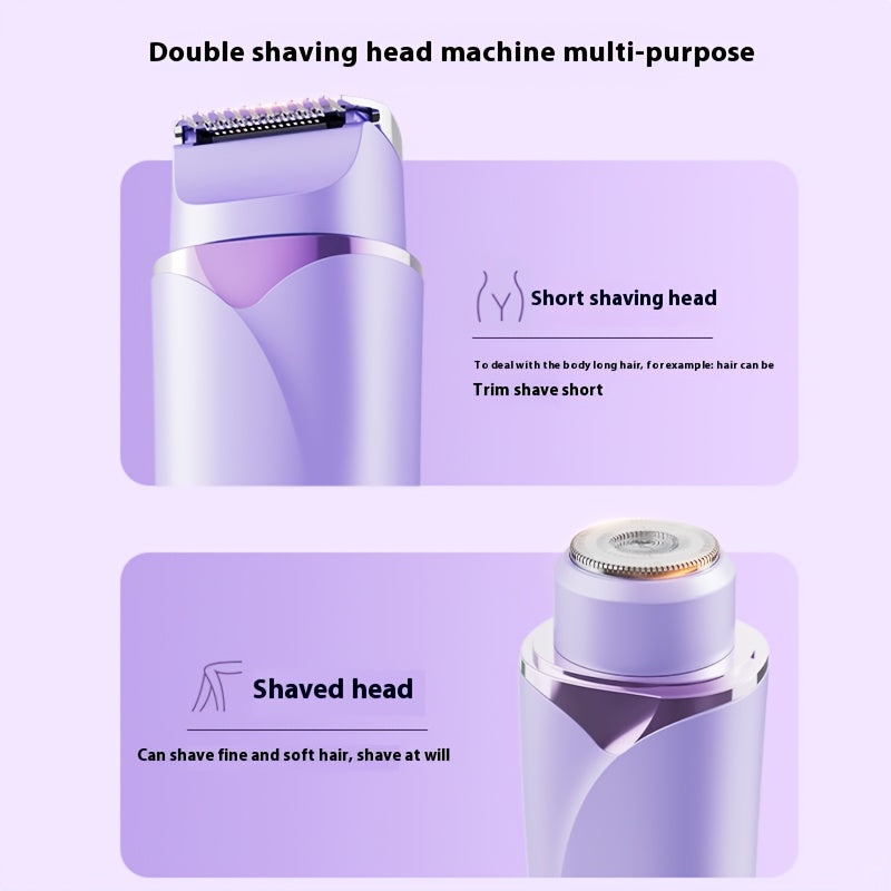 2-in-1 Bikini Trimmer and Electric Shaver Set (Designed for Women) Wireless Dual-use Electric Shaver Set, Suitable for Use on the Face, Lips, Underarms, Legs, and Intimate Areas.