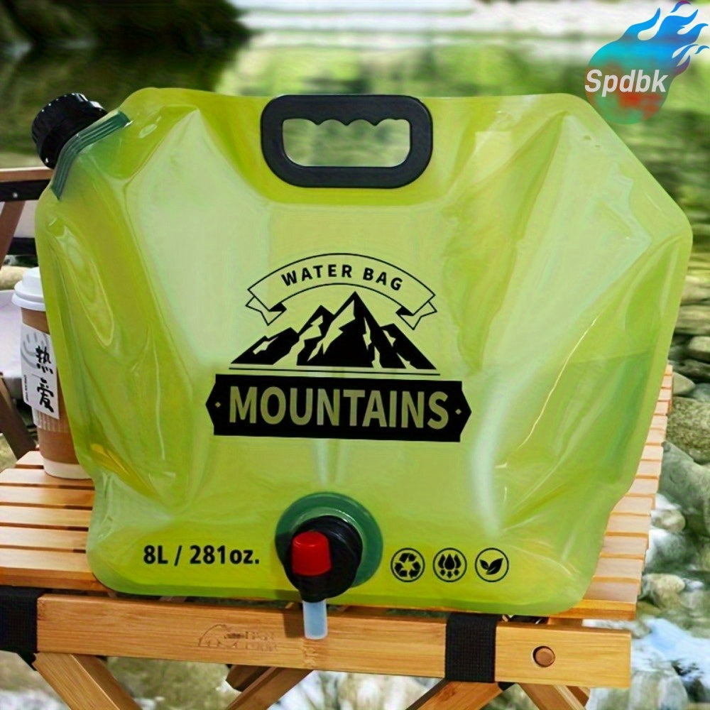 8L Portable Water Container with Faucet - Foldable, Lightweight & Durable PET Material, Ideal for Camping, Hiking, Travel & Outdoor Activities, Camping Water Jug