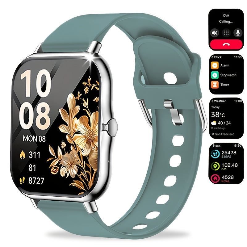 Full Touchscreen Smart Watch Compatible for Android & iPhone, Wireless Calling/Suitable for Android and iPhone, Wireless Smartwatch with 100+ Sports Modes, Alloy Case, Wireless 5.0, Phone Calls, Fitness Tracker for Men & Wome