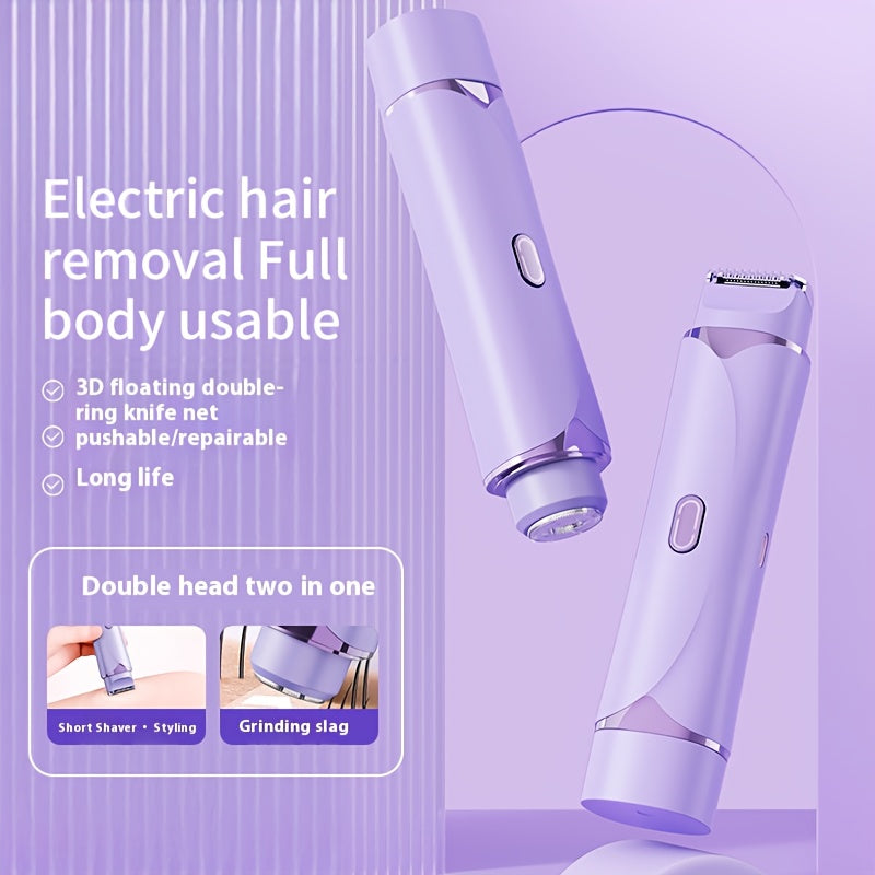 2-in-1 Bikini Trimmer and Electric Shaver Set (Designed for Women) Wireless Dual-use Electric Shaver Set, Suitable for Use on the Face, Lips, Underarms, Legs, and Intimate Areas.