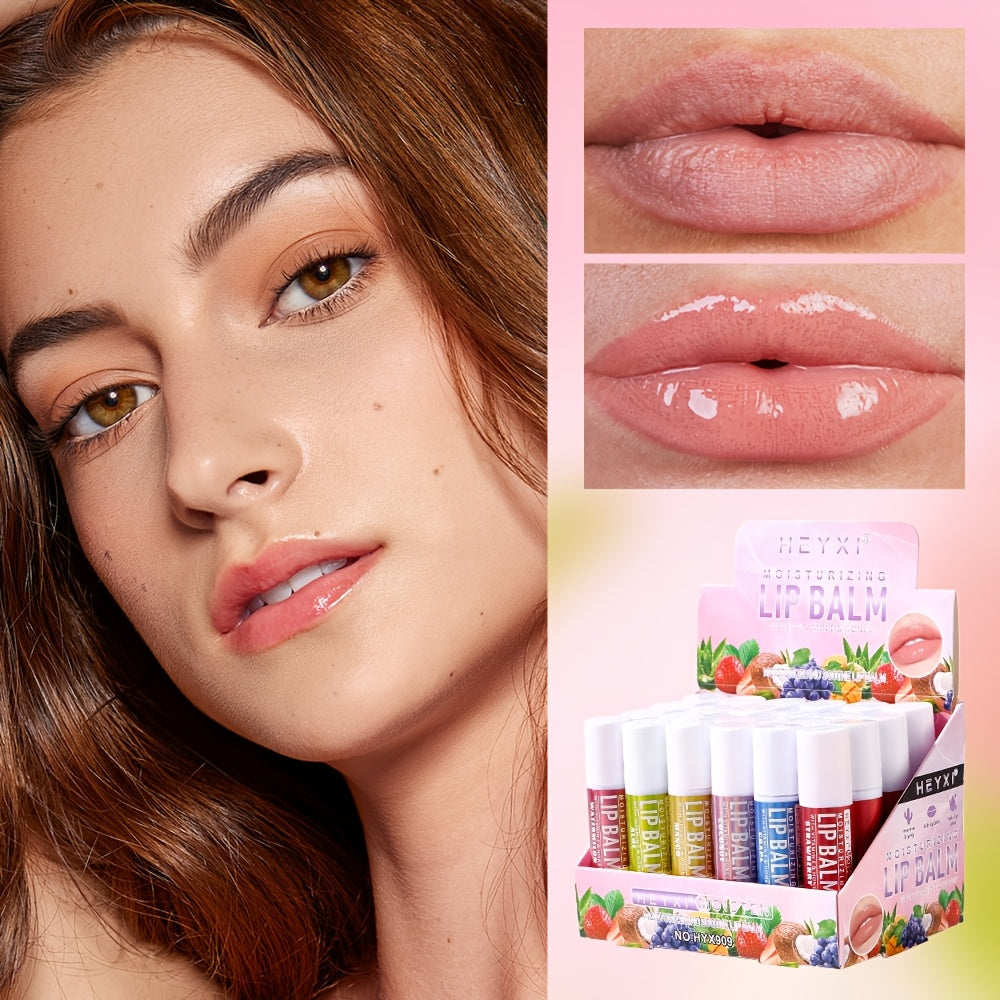 24pcs Set Fruit-Flavored Lip Balm Set - Hydrating & Moisturizing, Tinted Lip Care for All Skin Types, Berry Shades Women Personal Care Supplies