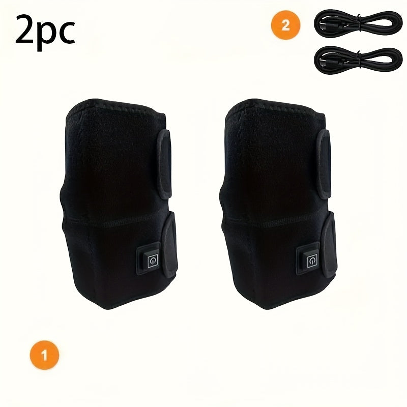 1-2 PCS Set Dual-Head Heated Knee Massager Powered by USB That Offers Warmth And Compression for Joint Support, Making It a Perfect Gift for Seniors for Home Use Or Travel