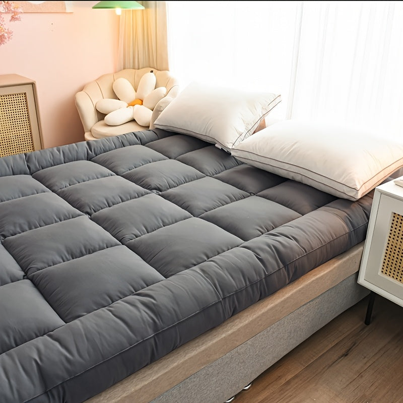 1pc 180cm x 200cm British Hotel Quality Mattress Topper 10cm Thick - Ultra-Soft Microfiber, Anti-Shift & Even Weight Distribution, UK Bed Sizes Single/Double/King/Super King, Grey