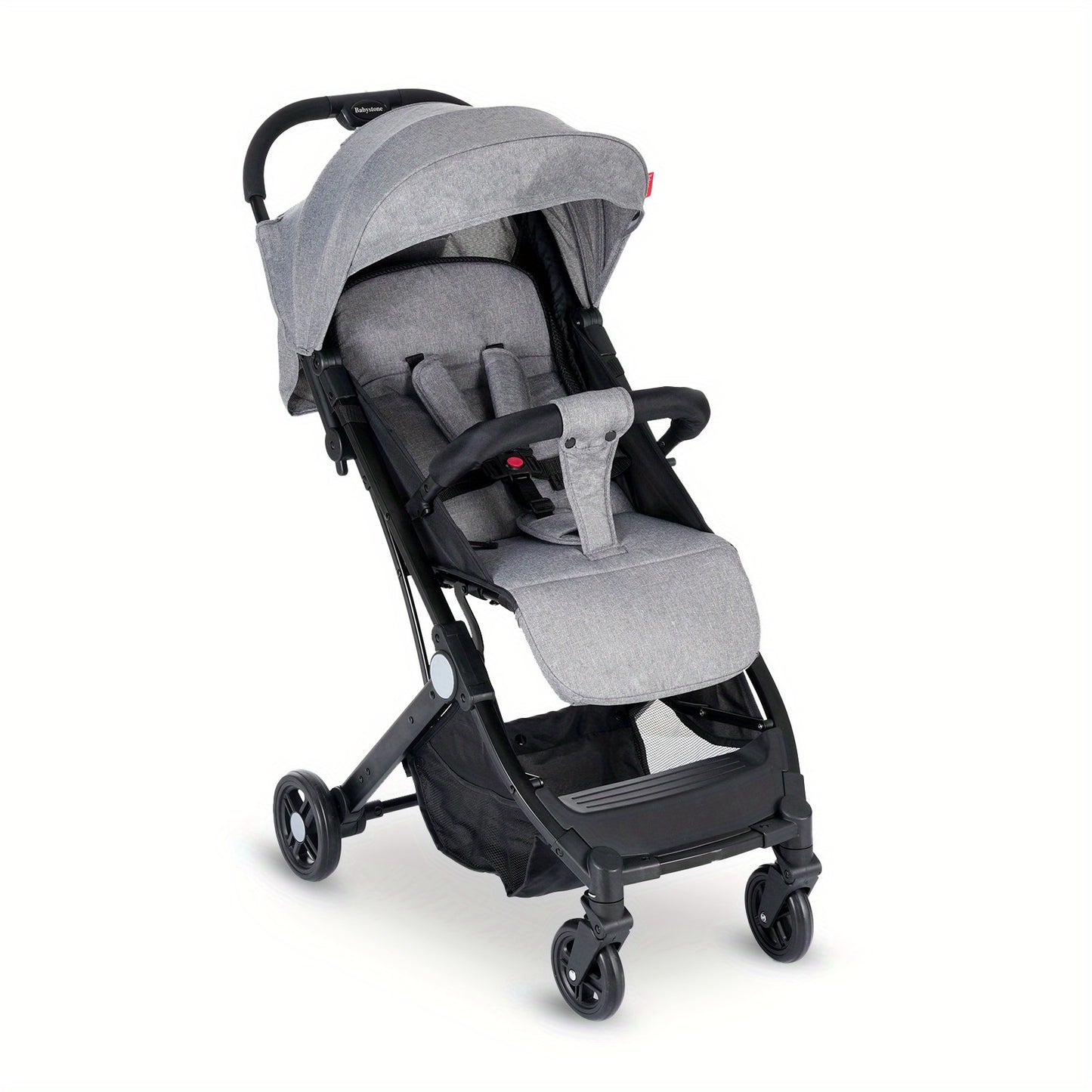 Travel Pram, Lightweight Baby Stroller, Compact Pushchair for Airplane, One Hand Foldable, Buggy with 5-Point Harness