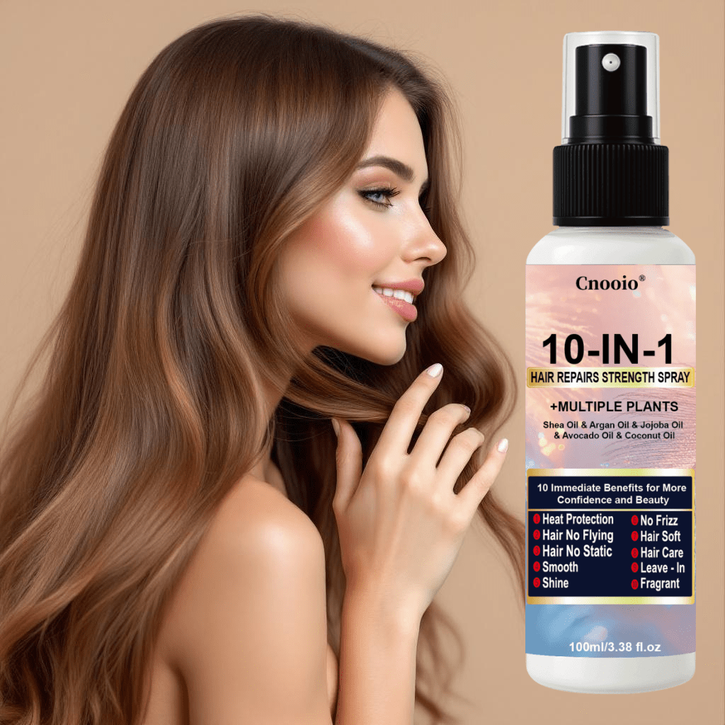 A Multi-Purpose Hair Care Spray Designed for Dry And Damaged Hair, Providing Heat Protection, Shine, And a Pleasant Fragrance While Eliminating Frizz And Softening Hair with The Help of Argan And Jojoba Oils, All in Five Seco
