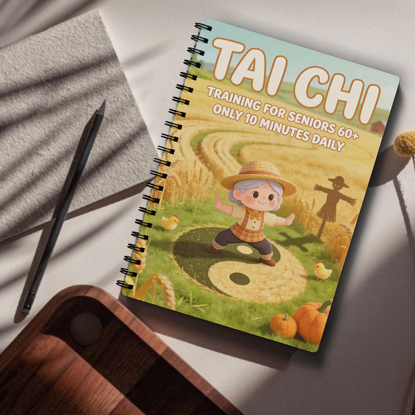 NEW Arrivals For Home Gym Tai Chi Practice Book for Seniors and Beginners | Spiral-bound, Progressive Practice Pages, Daily Exercises, Gentle Movements, Women Men Sports Accessories