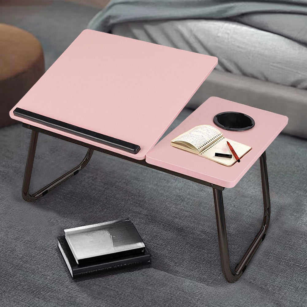 Laptop Desk Laptop Bed Table with Foldable Legs and Cup Slot, Reading Holder Notebook Stand with Adjustable Height Angle, Laptop Bed Tray for Bed Sofa Breakfast Work Study Reading