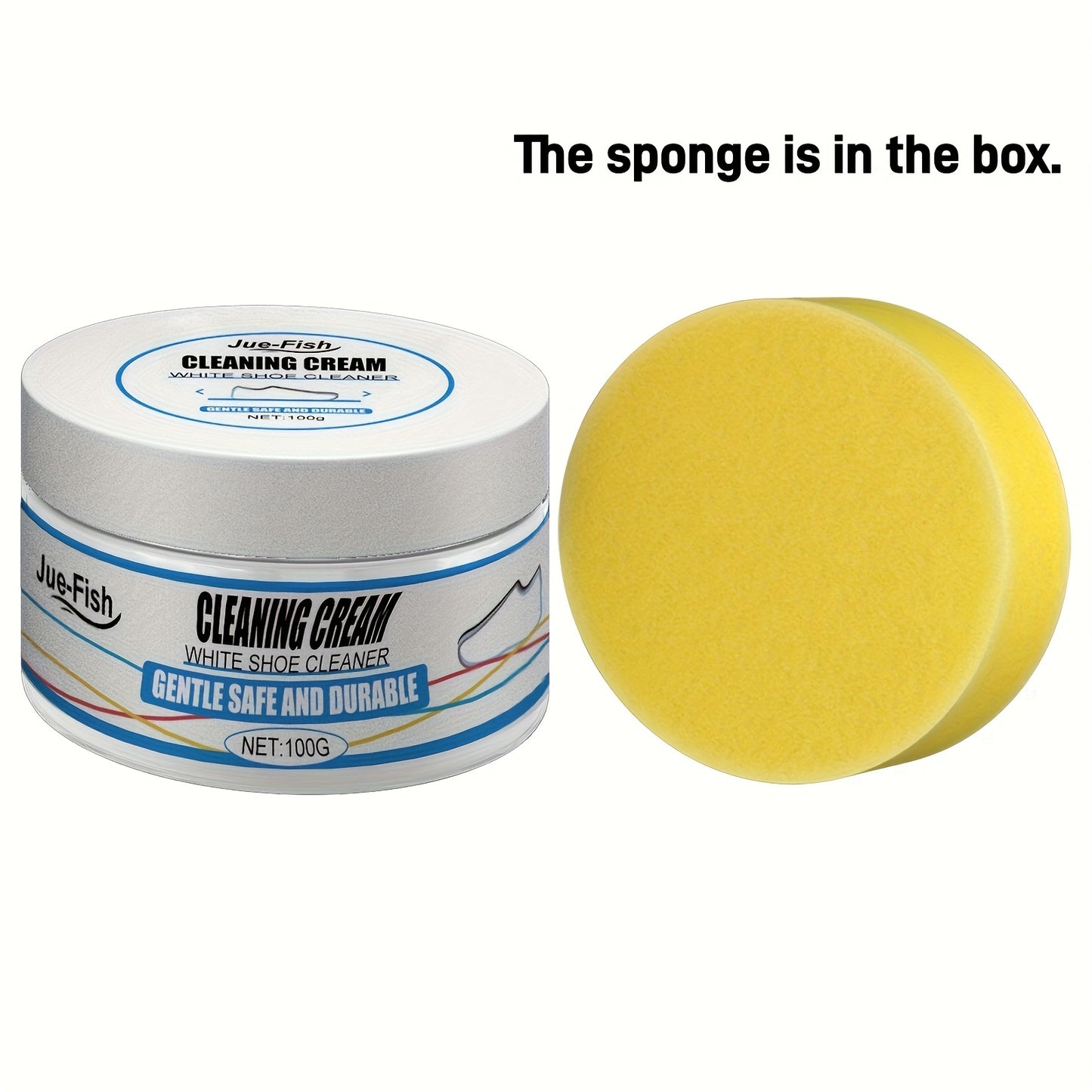 Instant White Shoe Cleaner Cream - Stain Remover & Whitening, Safe for Sneakers, Canvas, Faux Leather | Easy No-Rinse Formula