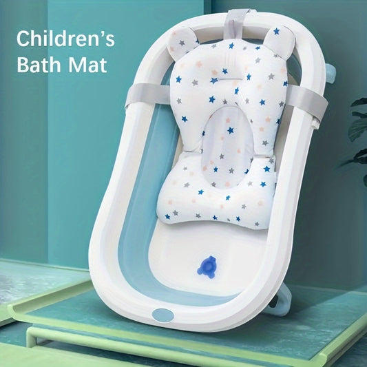 Baby Bath Seat Cushion, Bath Rack Pillow, Soft Non-slip Bath Mat for Toddlers, Bath Net, Newborn and Infants Bathtub Mat