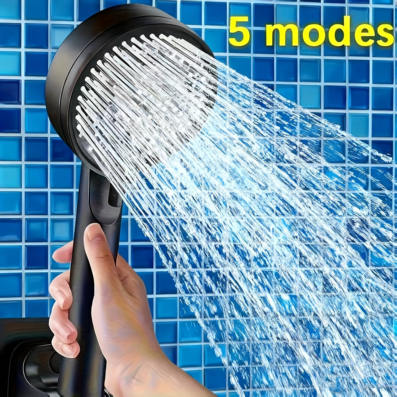 NEW Arrivals Advanced Black 5 Modes High Pressure Shower Head - Water Saving, Adjustable Head Handheld Shower Head, Enhancing Bathing Experience, Easy Installation, Bathroom Additions