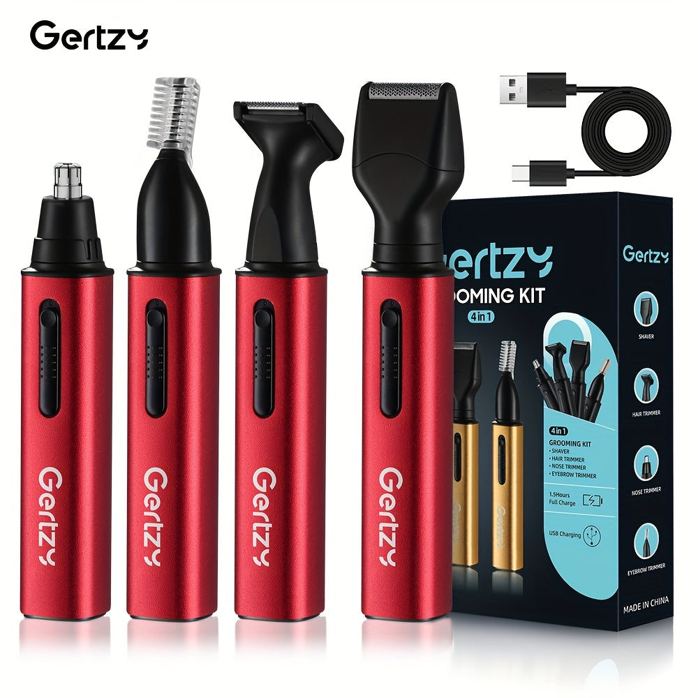 4-in-1 Grooming Kit, USB Rechargeable Electric Nose Hair Trimmer, Beard Trimmer, Eyebrow Trimmer, Sideburns Trimmer, Nose Hair Remover for Men Women, Men's Ear And Nose Trimmer