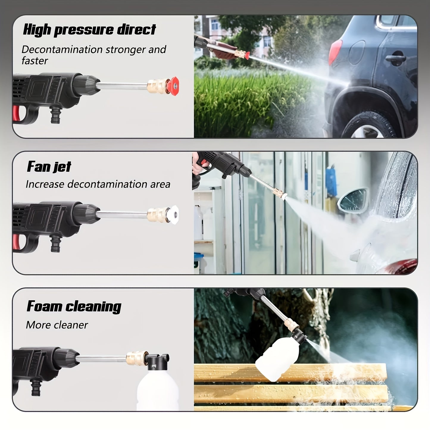 NEW Full Set Wireless Portable Pressure Washer with 2 Batteries, 3000PSI Cordless Power Washer, 24V Battery Jet Wash for Car Garden Home Patio Driveways, 5.03meter Hose Included