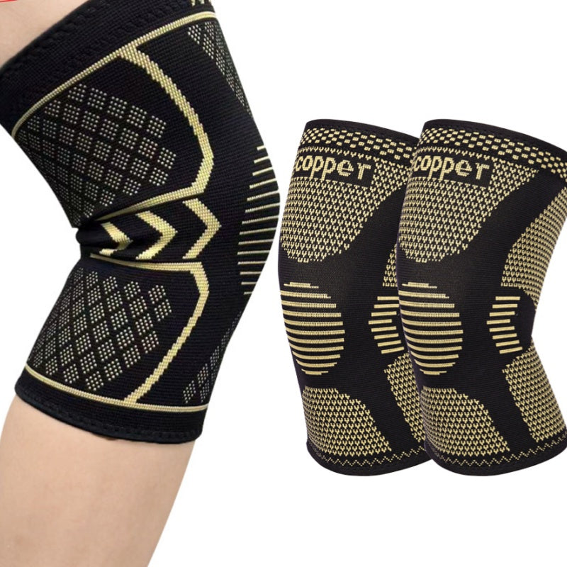 2 PCS Set M-2XL Plus Size Copper Fiber Knee Brace| Breathable, Non-Slip, Stabilizing Support with Hexagonal Patterns for Enhanced Comfort& Support, Black, Comfortable Wear, Hexagonal Design.