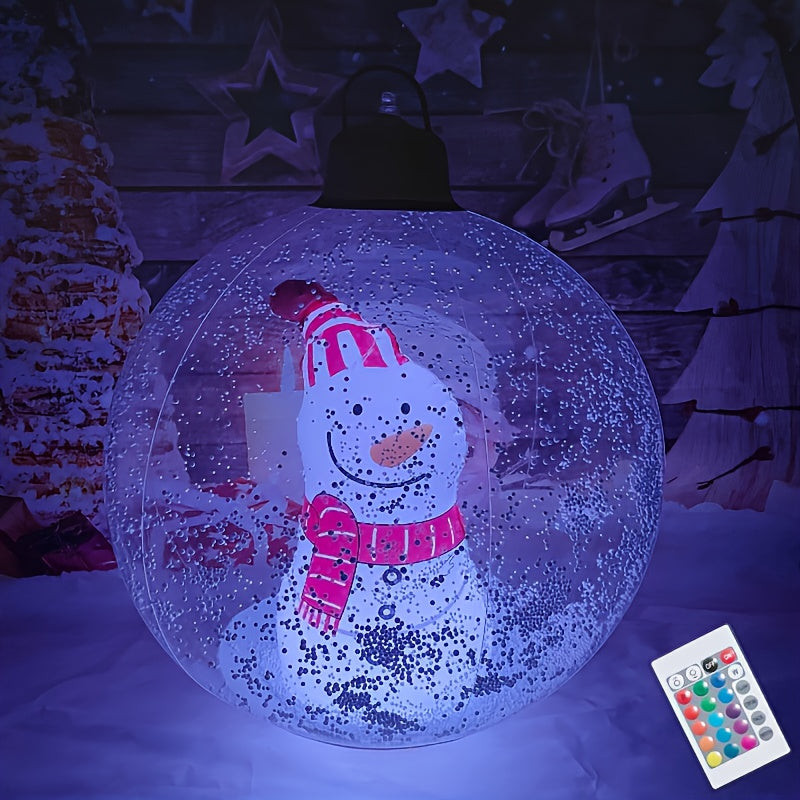 NEW 60.98cm Light Up Christmas Ball Christmas Tree Outdoor Inflatables with LED Light PVC Decorated Ball Xmas Blow Up Ball for Garden Yard Porch Christmas Holiday Decor, Christmas Balloon Arch, Winter Wonderland Decorations,