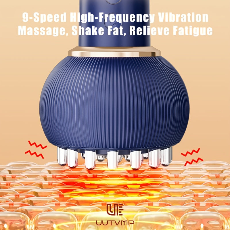 Massage Device with Digital Display, High-frequency Vibration Massage, Temperature-sensitive Hot Compress, Electric Massage Brush, Home Gua Sha Tool, Smart Electric Meridian Brush, Electric Gua Sha Device, Home Massager, Heat
