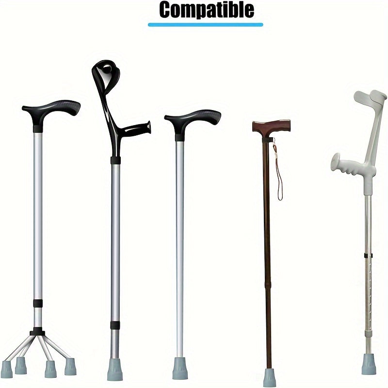 4 PCS Set Heavy Duty Non-Slip Rubber Crutch Tips, 3/4 Inch - Durable Replacement Feet for Walking Canes, Sticks & Walkers Disabilities Mobility Aid Accessories Health Care Supplies