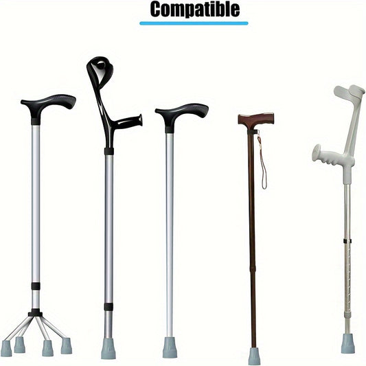 4 PCS Set Heavy Duty Non-Slip Rubber Crutch Tips, 3/4 Inch - Durable Replacement Feet for Walking Canes, Sticks & Walkers Disabilities Mobility Aid Accessories Health Care Supplies