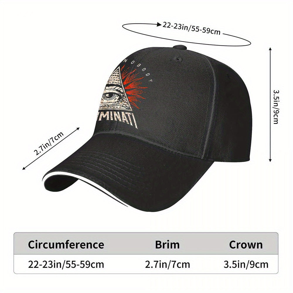 Illuminati Secret Society All-Seeing Dark Angel's Eye Baseball Cap Unisex Adjustable Fashion Hip-Hop Hat Lightweight Outdoor Sport Cap Hats