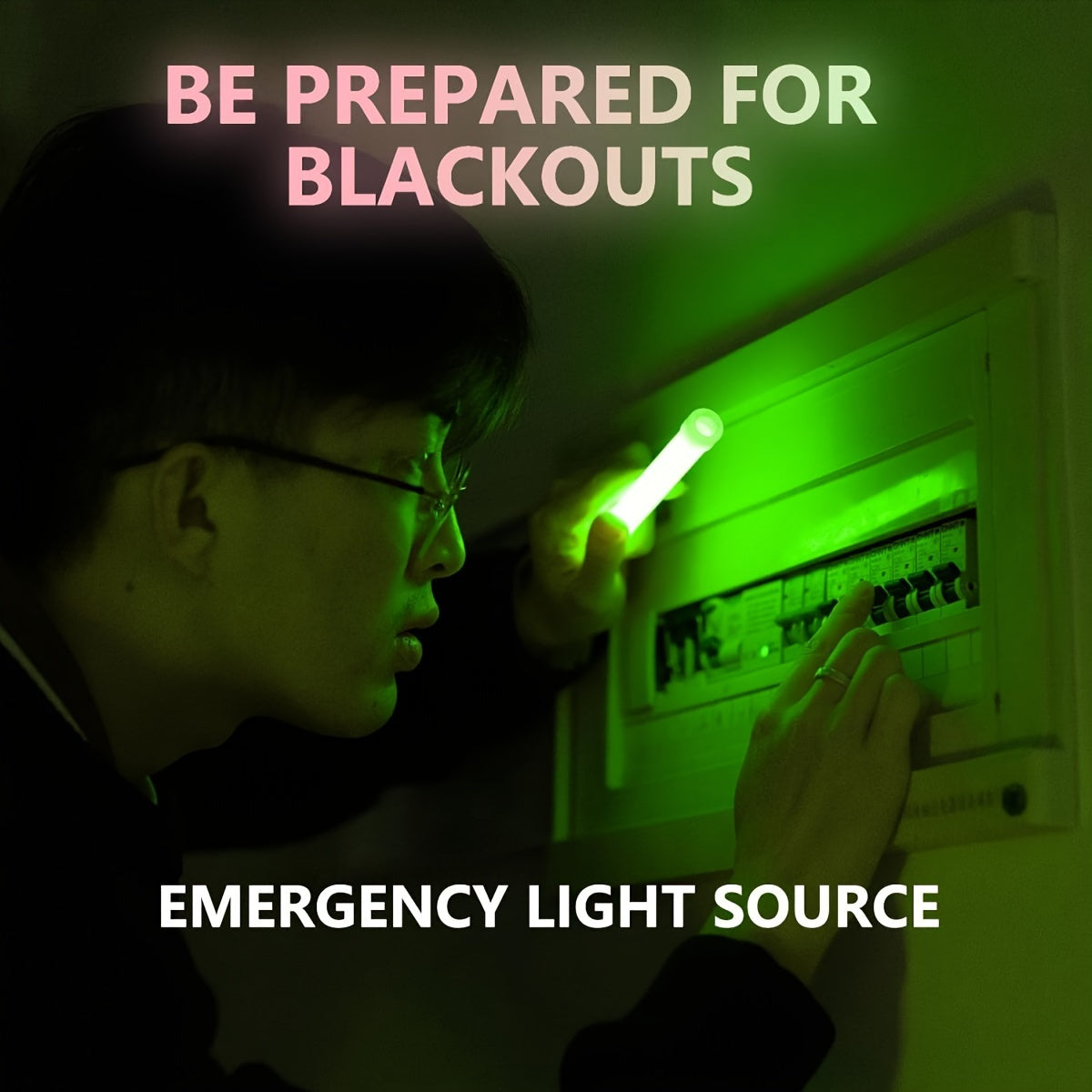 NEW 6 PCS Set 6-Inch Large Green Glow Sticks - Industrial-Grade, 12-Hour Extended Life - Ideal for Camping, Emergencies, Parties & More - Durable Chem Lights, Blackouts Repair No Power Needed, Camping Accessories