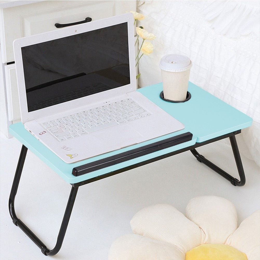 Laptop Desk Laptop Bed Table with Foldable Legs and Cup Slot, Reading Holder Notebook Stand with Adjustable Height Angle, Laptop Bed Tray for Bed Sofa Breakfast Work Study Reading