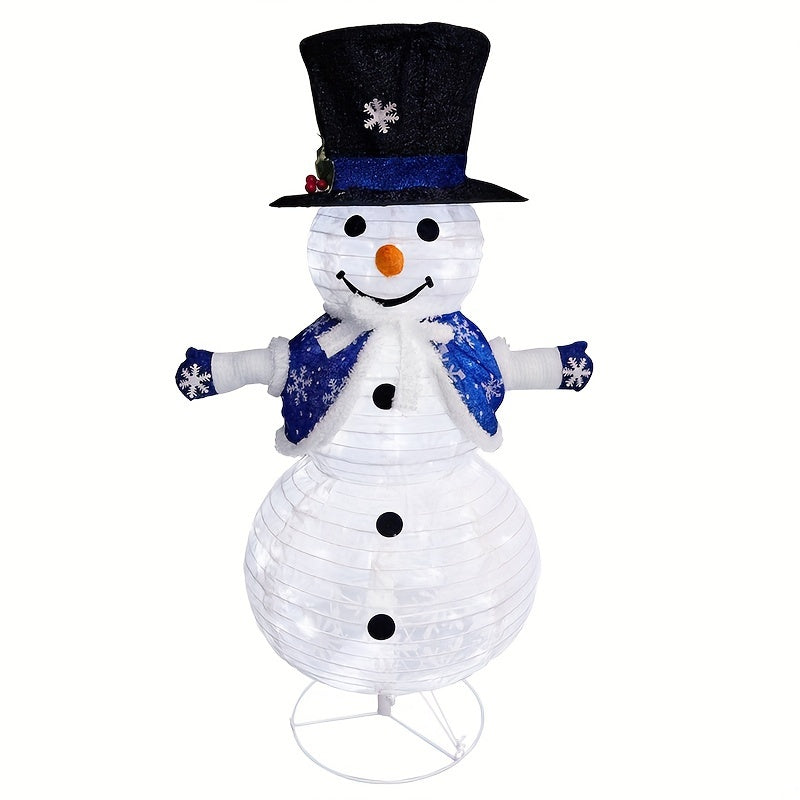 1pc Glowing Snowman Decoration with Built-in LED Lights - Heavy-Duty Iron Construction, Standing Indoor/Outdoor Christmas Tree or Freestanding Decor with Clear Hanging - No Remote Needed, Plug-in Powered - Snowman Figure with