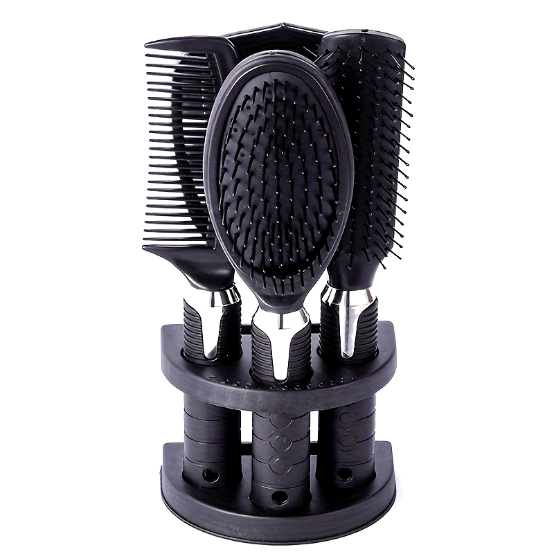4- PCS Hair Comb + Mirror + Stand Set, Professional Salon Hairdressing Brush Set, Salon Hair Styling Tools, Unisex Grooming Combs Women Hair Care Tools Sets
