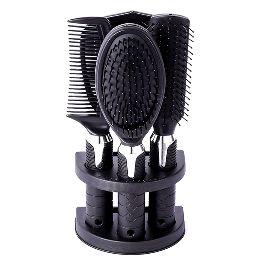 4- PCS Hair Comb + Mirror + Stand Set, Professional Salon Hairdressing Brush Set, Salon Hair Styling Tools, Unisex Grooming Combs Women Hair Care Tools Sets
