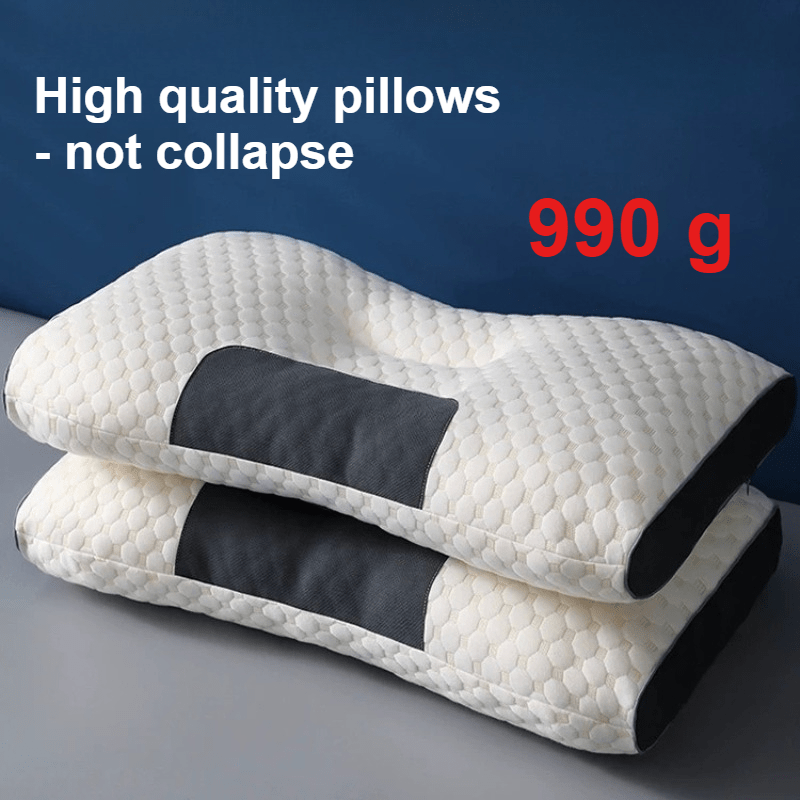 2 PCS Set 62x40cm Soft Neck Pillows Adjustable Ergonomic Support Design Premium Home Bedding Decor – Sleep Comfort, Modern Design, Upgraded Thickened 5-Star Hotel Quality – Non-Collapsing High Core for Deep Sleep