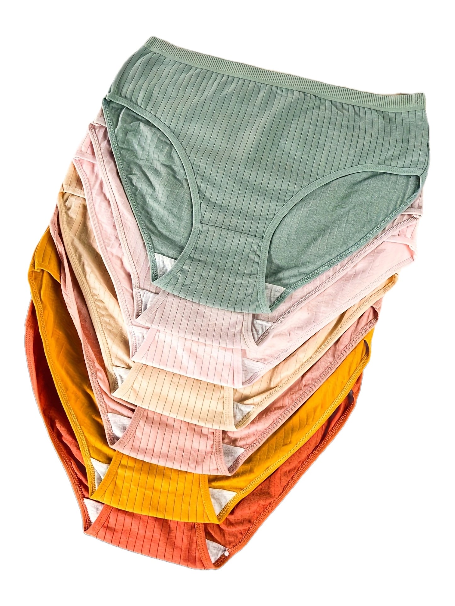 8 PCS Set UK 16-24 Plus Size Women's Briefs | Easy Comfortable Breathable Solid Color Triangle Briefs with Slight Stretch Fabric
