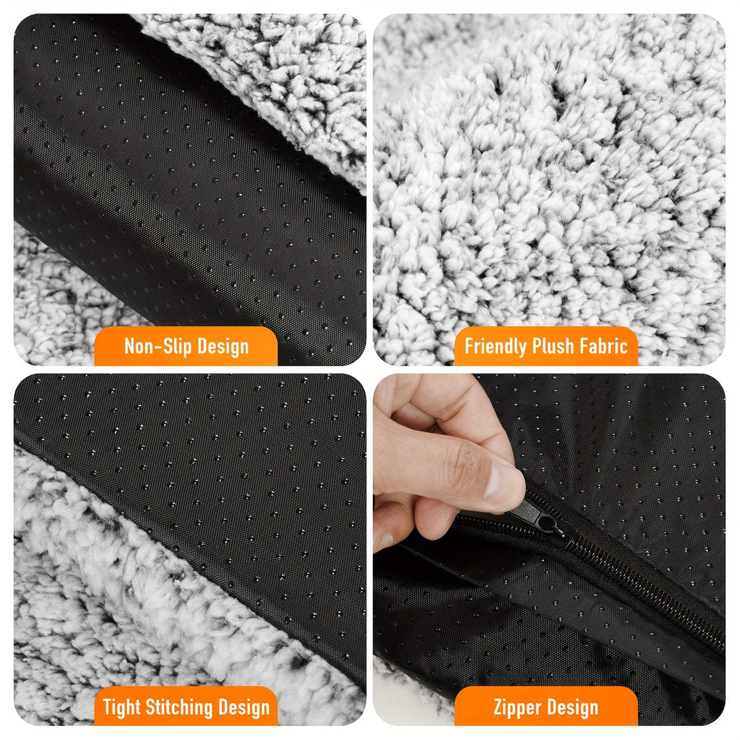 2.0 Upgraded Self-Warming Cat Bed with Dual-Layer Thermal Foil Heating Pad - Plush Non-Slip Pet Mat, Removable Washable Cover, 15"x19" (38x48cm) for Crate & Floor Use, Cozy Warmth for Small/Medium Dogs & Cats