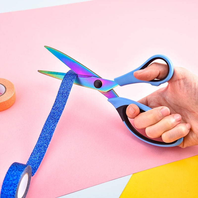 3 PCS Set Sharp Titanium Coating Blade 8, 12.7cm Scissors All Purpose, Multipurpose Scissors 3 pack Bulk Ultra Sharp Blade Shears, Comfort-Grip Sturdy Scissors for Office Home Sewing Fabric Craft Supplies