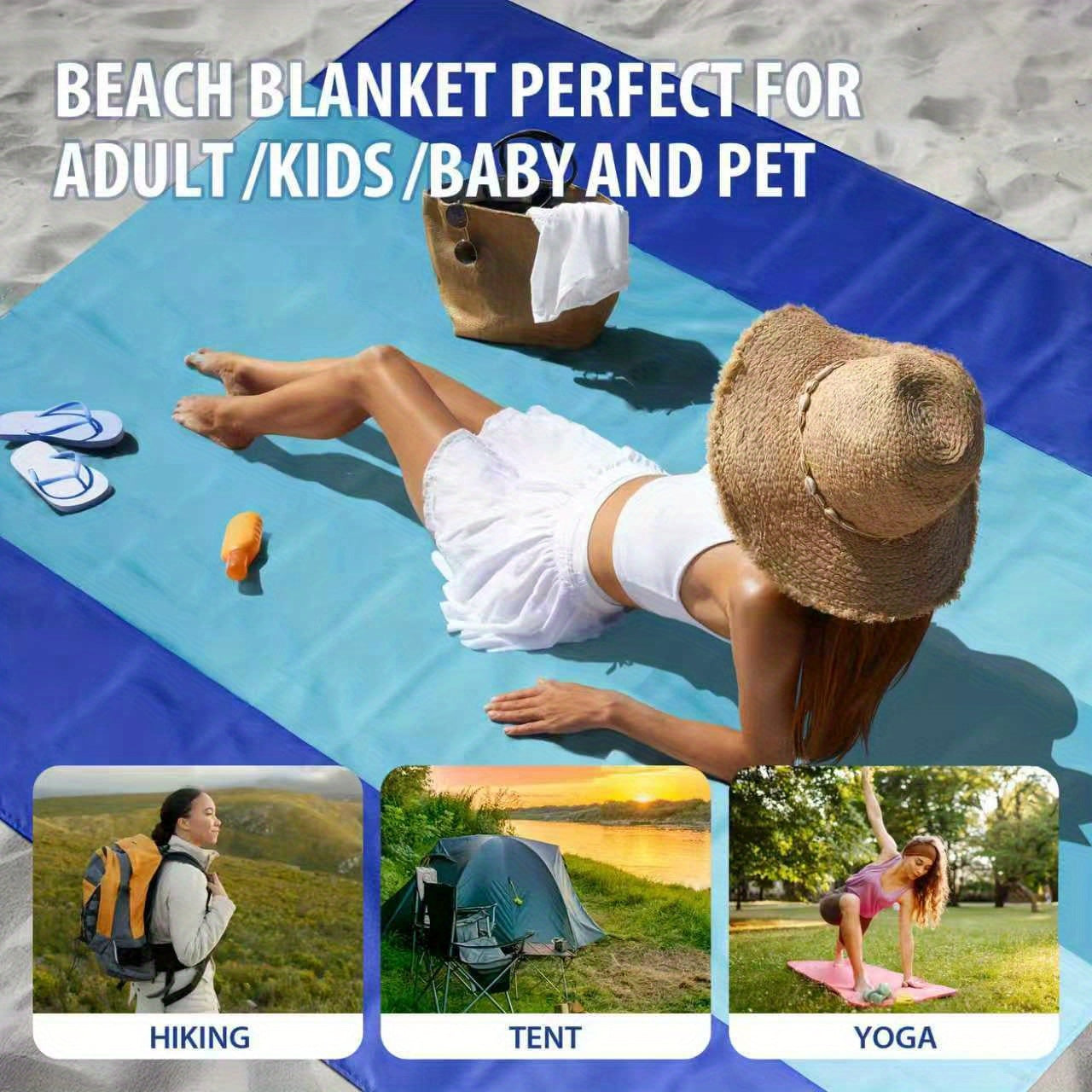 NEW Picnic Beach Camping Blanket 4-7 Adults Oversized Lightweight Sand Proof Beach Blanket Large Picnic Mat Beach Blanket for Beach Travel Camping Hiking