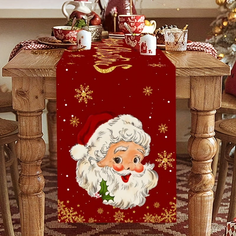 NEW Christmas, Festive Santa Claus Christmas Table Runner - Perfect for Holiday Dining and Home Decor, Indoor/Outdoor Party Decoration, Christmas Decor