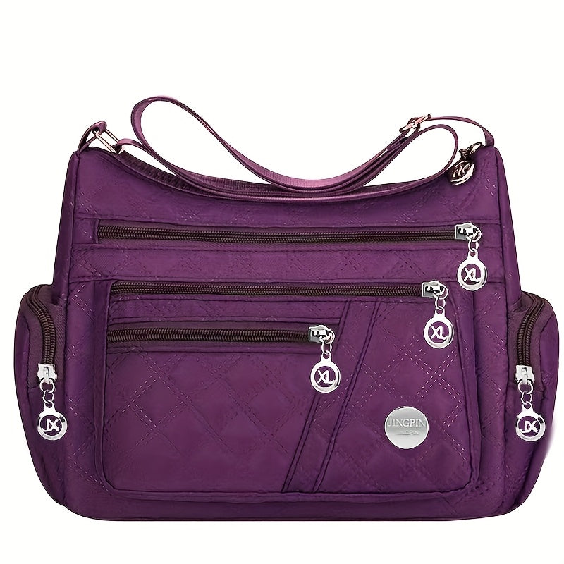 3 Colors New Large Square Women's Crossbody Bag, Stylish Shoulder Bag Made of Oxford Fabric, Versatile And Fashionable [Zipper Pull Direction Random] Women Apparel Accessories