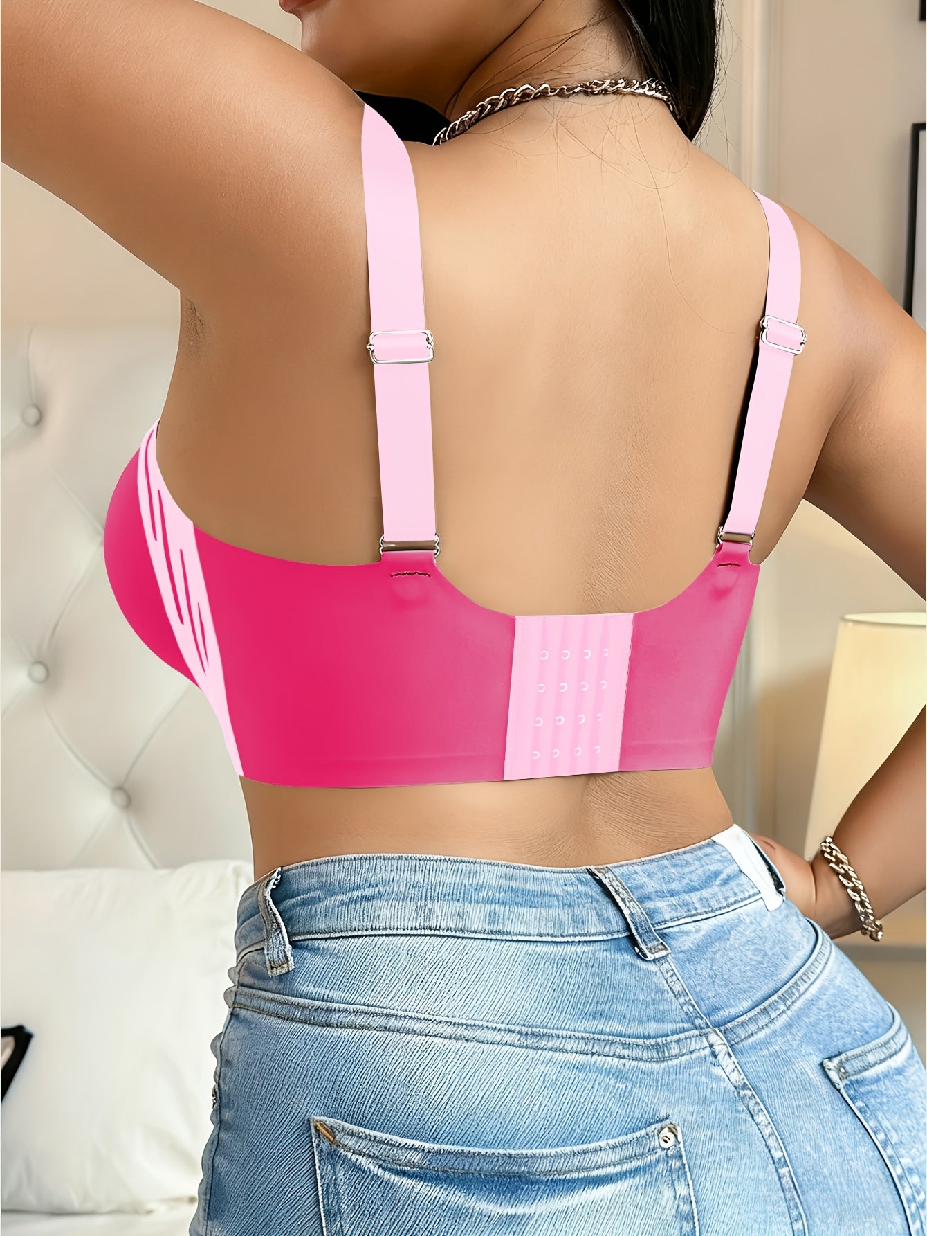 XL 5XL For Big Girls and Curvy Ladies Women's Plus Size Bra with Removable Pads - Breathable, Anti-Sagging, Wire-Free Design, Available in Three Colors, Adjustable Straps, Medium Elasticity, Seamless Style, Durable Constructi