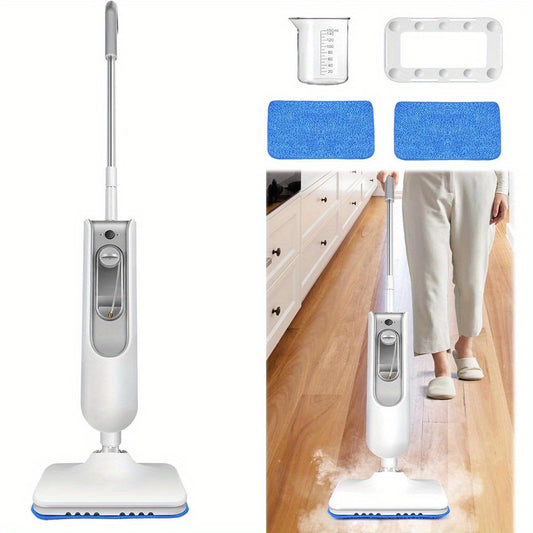 Floor Steamer Mop for Hard Floor Cleaner, Steam Cleaner Electric Mop 3-in-1 Hard floor Wet Dry Dust Flat Cleaning Mop with 400ml Tank, Lightweight Steam Cleaner with 2 Washable Cleaning Pads, Tile Floor Cleaner for Laminate F