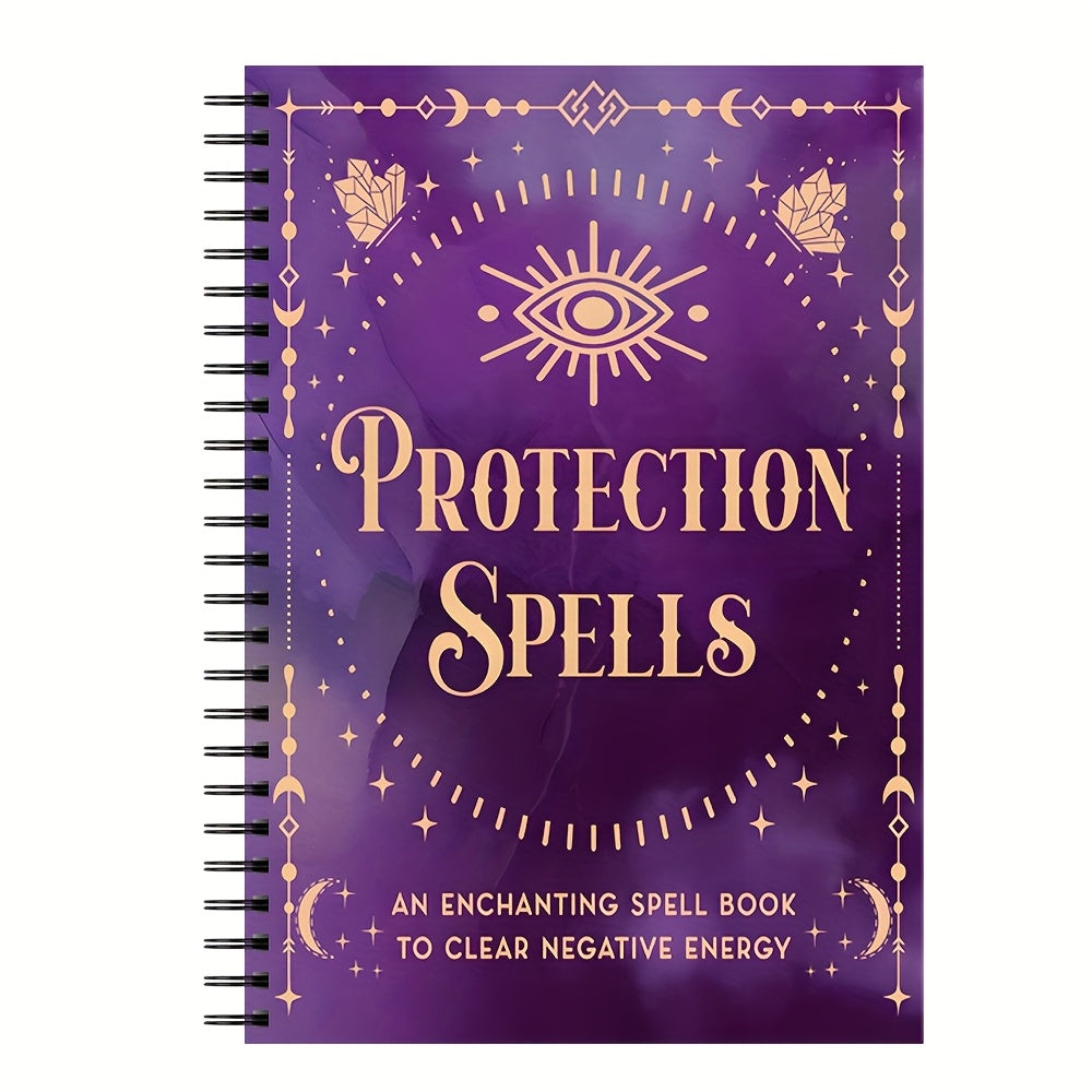 112 Pages English Language Black Magic Handbook with Ritual Oil Recipe and Spell Book, Clearing Negative Energies, Designed for Witch and Pagan Practices, Spiritual Growth Book using Pinecones, Crystals, English coil book