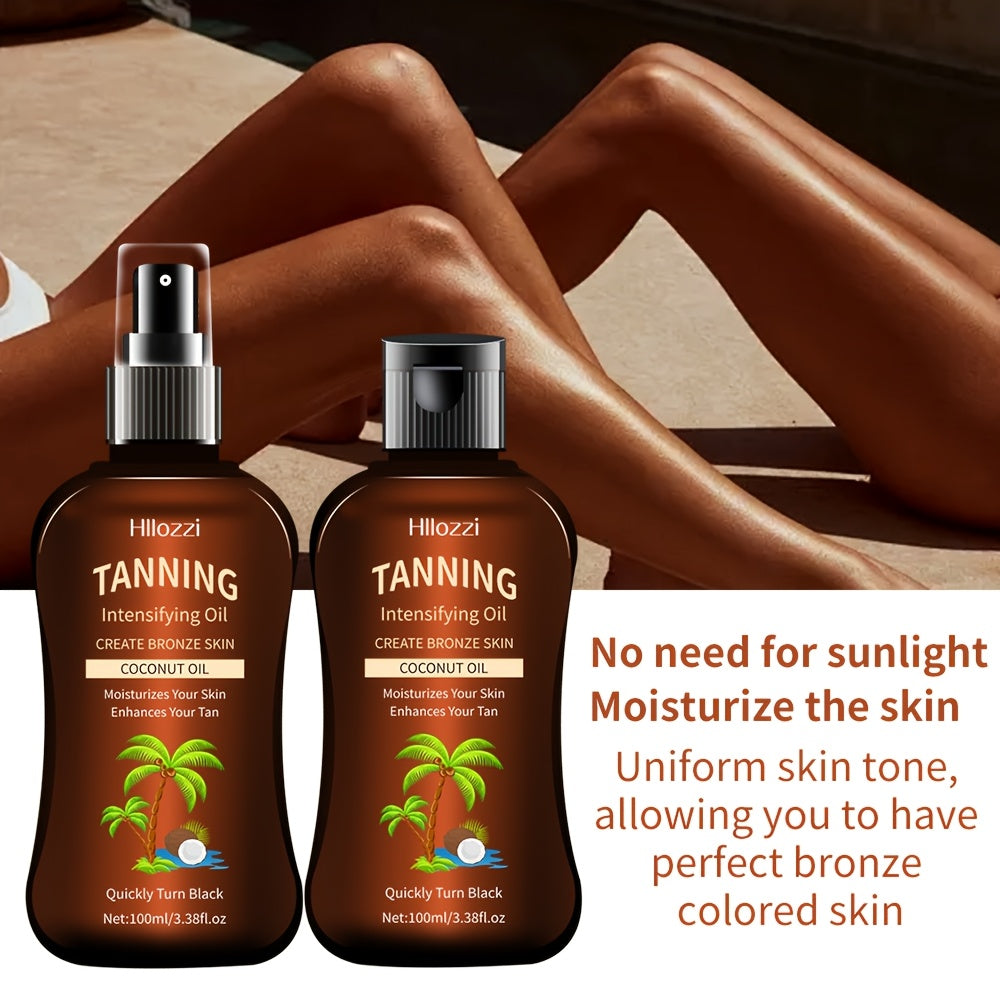 100Ml /3.38Fl.Oz Coconut Tanning Oil for a Waterproof And Long-Lasting Tan, Suitable for Indoor Use, with Moisturizing And Hydrating Properties. Comes in a Spray Bottle And Flip-Top for Easy And Convenient Carrying, Free from