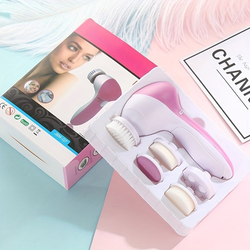 NEW Arrivals 5-in-1 Multi-Functional Facial Cleansing Device - Electric Facial Cleansing Brush - Used for Exfoliation, Skincare - Women's Rotating Cleaning Tool - Battery Powered Skin Care Supplies