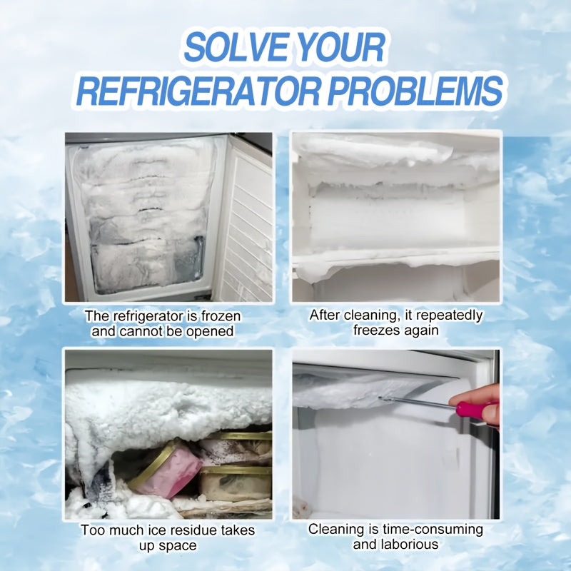 200ml + Shovel Large Capacity Quick Melt Ice Remover for Refrigerators, Defrosting Freezers  - 5-6 Minute Fast Ice Removal with No Residue, Ideal for Home and Cars Use