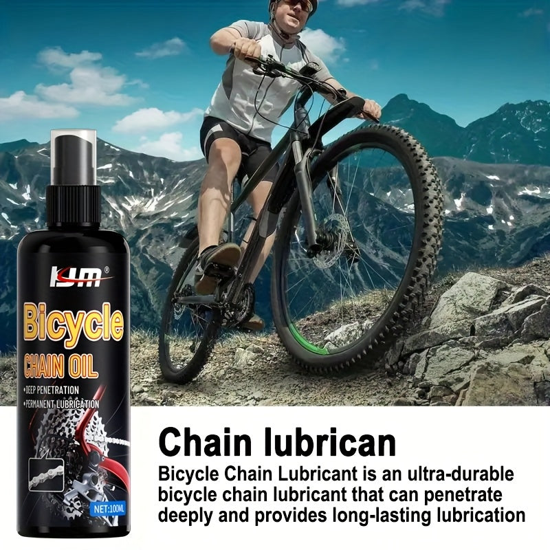 100ml KJM Bicycle Chain Lubricant - All-Weather Protection for Mountain/Road Bikes, Front Fork Chain, Cycling Accessories, Door Lock Core Lubricant, Plastic Material, No Battery Needed, Easy to Use, Mountain Bike Accessories,