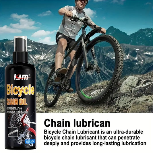 100ml KJM Bicycle Chain Lubricant - All-Weather Protection for Mountain/Road Bikes, Front Fork Chain, Cycling Accessories, Door Lock Core Lubricant, Plastic Material, No Battery Needed, Easy to Use, Mountain Bike Accessories,